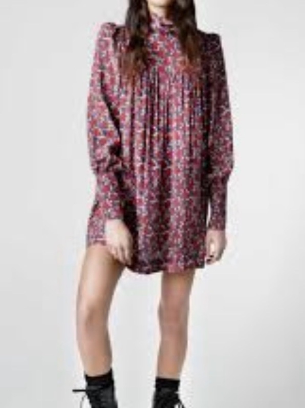 SMYTHE Floral Long Sleeve Tunic Dress